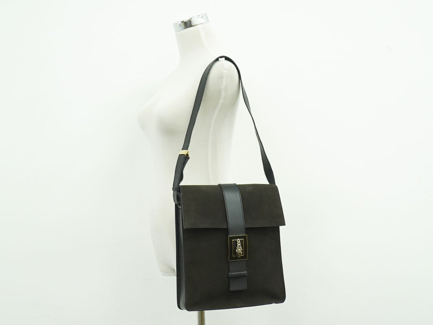 GUCCI タイガーヘッド ショルダーバッグ ブラウン ブラック 001364