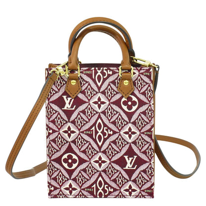 LOUIS VUITTON プティット サックプラ SINCE1854 モノグラム ジャガード ショルダーバッグ ボルドー M69846