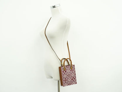 LOUIS VUITTON プティット サックプラ SINCE1854 モノグラム ジャガード ショルダーバッグ ボルドー M69846
