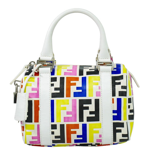 FENDI ズッカ ミニ ボストンバッグ ホワイト マルチカラー 8BL071