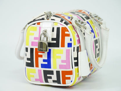 FENDI ズッカ ミニ ボストンバッグ ホワイト マルチカラー 8BL071