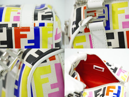 FENDI ズッカ ミニ ボストンバッグ ホワイト マルチカラー 8BL071