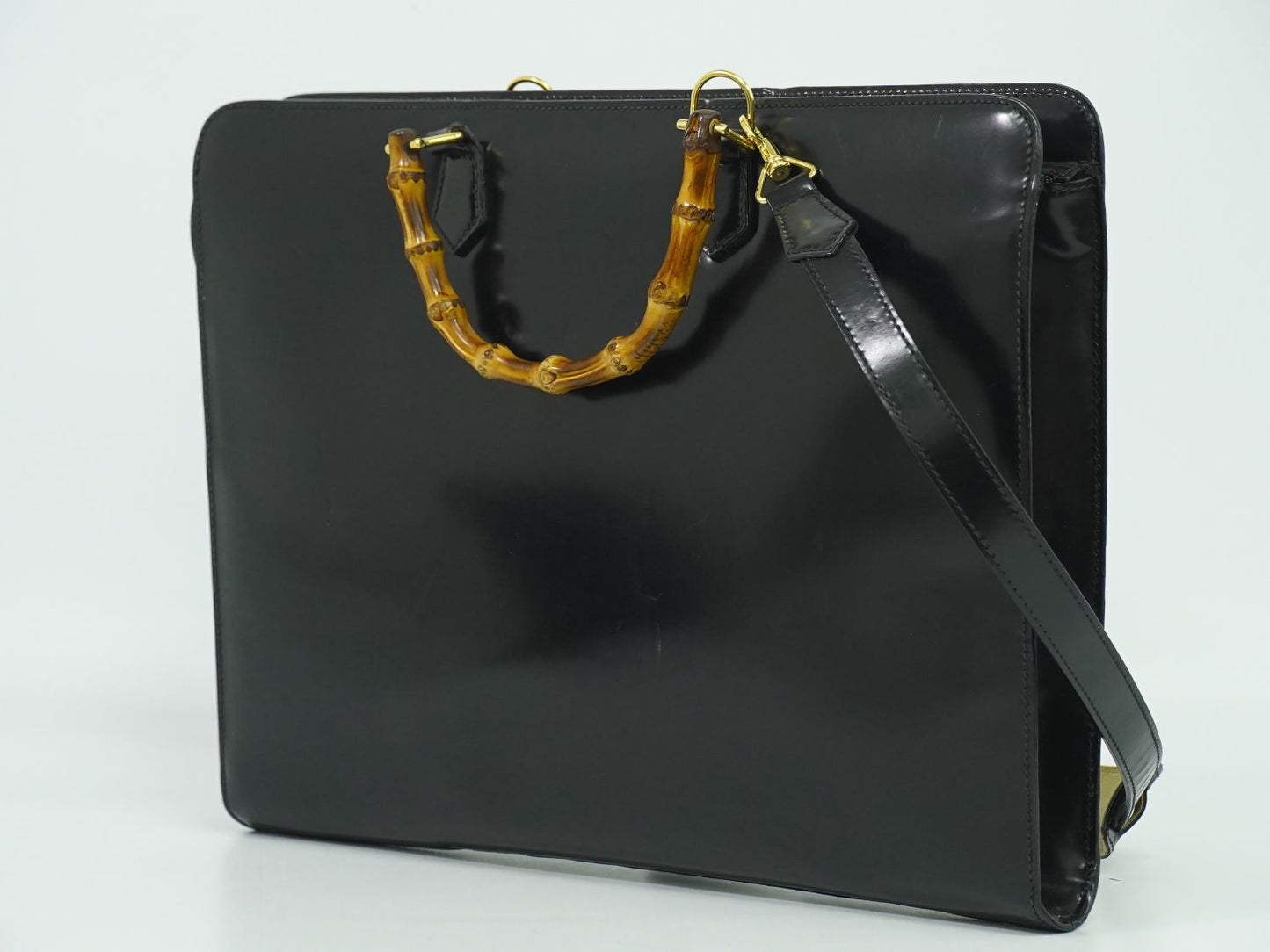 GUCCI バンブー 2WAY ビジネスバッグ ブラック