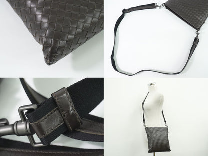 BOTTEGA VENETA イントレチャート ショルダーバッグ ブラウン