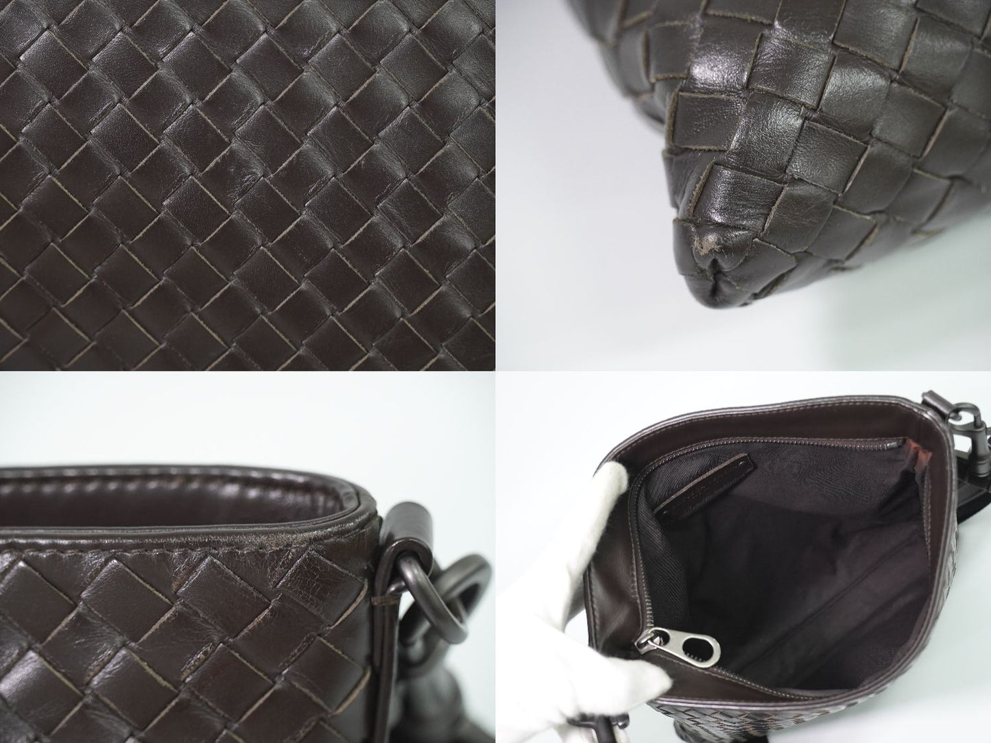 BOTTEGA VENETA イントレチャート ショルダーバッグ ブラウン