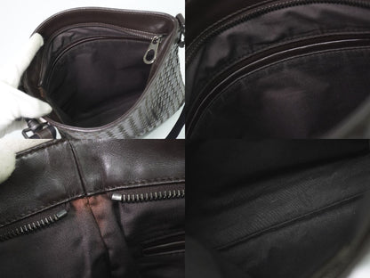 BOTTEGA VENETA イントレチャート ショルダーバッグ ブラウン