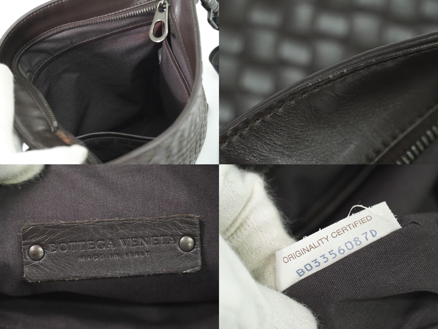 BOTTEGA VENETA イントレチャート ショルダーバッグ ブラウン