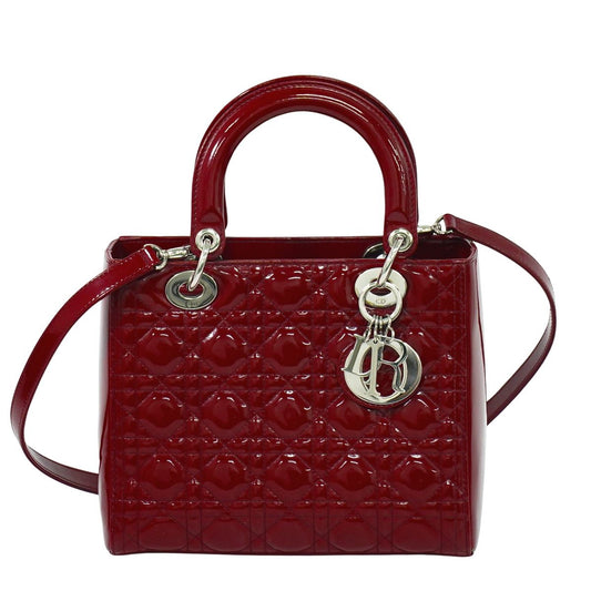 Christian Dior レディディオール 2WAY ショルダーバッグ レッド