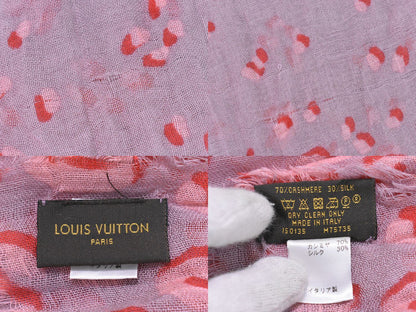 LOUIS VUITTON レオパード 大判 ストール グレー系 ピンク M75735