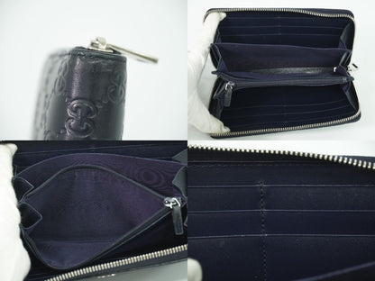 GUCCI ドリアン グッチシマ レザー 長財布 ネイビー 473928