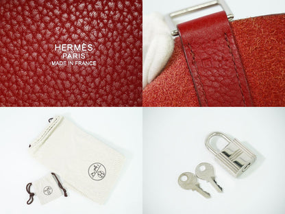 HERMES ピコタンロック GM ハンドバッグ □R刻 レッド