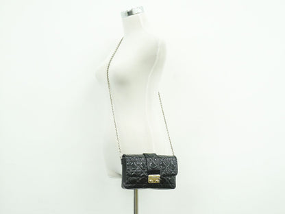 Christian Dior カナージュ 2WAY ショルダーバッグ ブラック