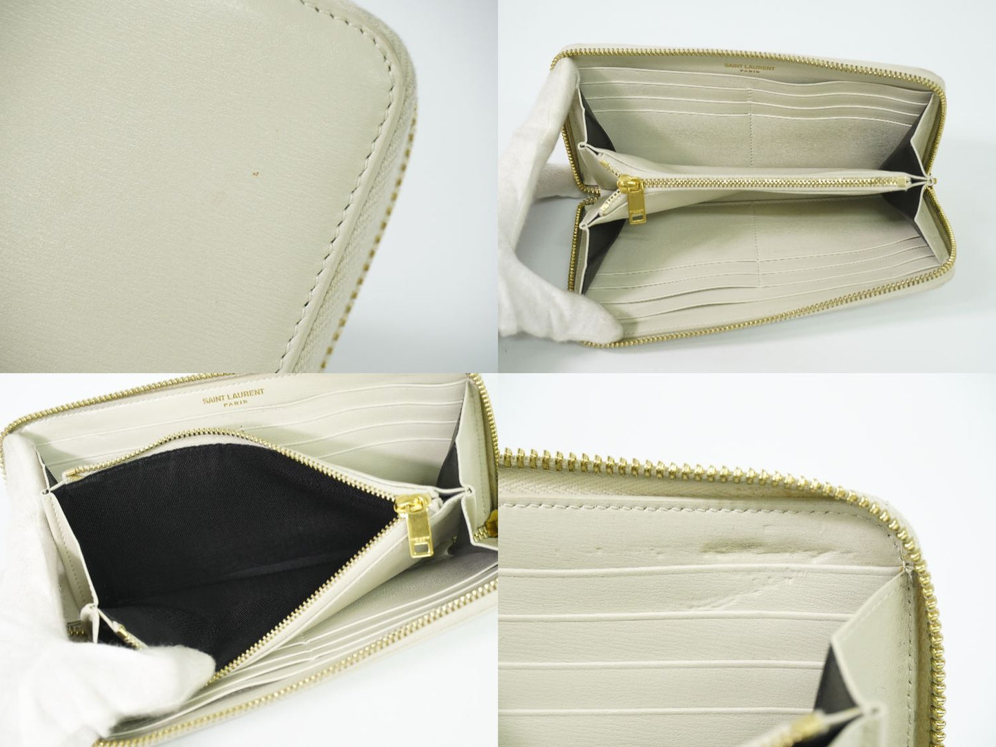 SAINT LAURENT 長財布 アイボリー 637432