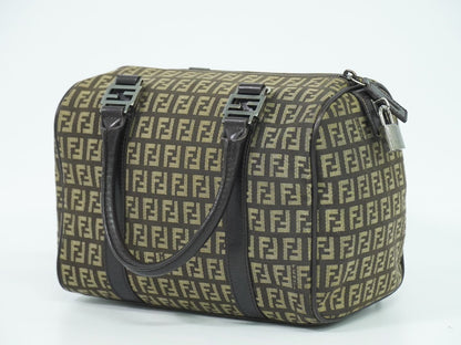 FENDI ズッキーノ ミニ ボストンバッグ ベージュ ブラウン 8BL068