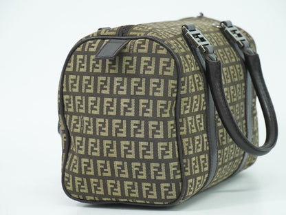 FENDI ズッキーノ ミニ ボストンバッグ ベージュ ブラウン 8BL068