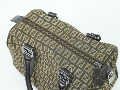 FENDI ズッキーノ ミニ ボストンバッグ ベージュ ブラウン 8BL068