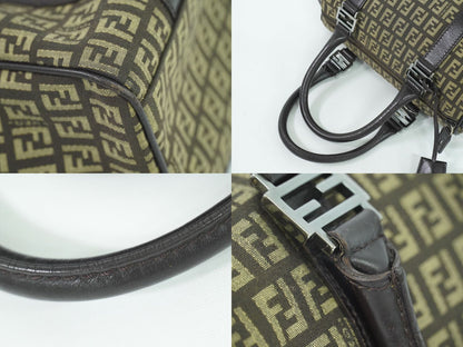 FENDI ズッキーノ ミニ ボストンバッグ ベージュ ブラウン 8BL068