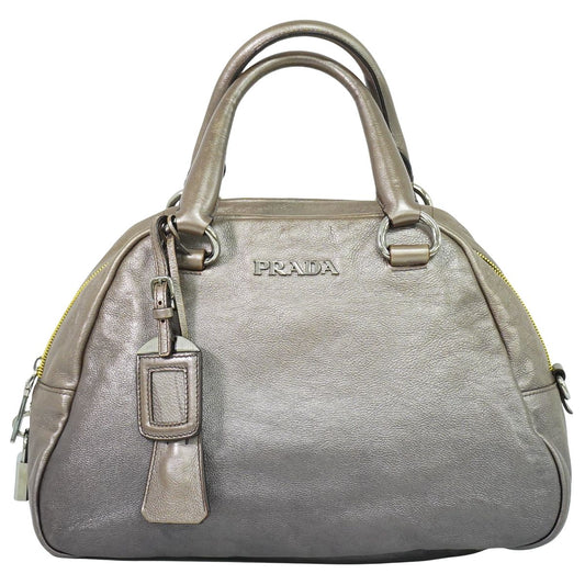 PRADA ハンドバッグ メタリックベージュ