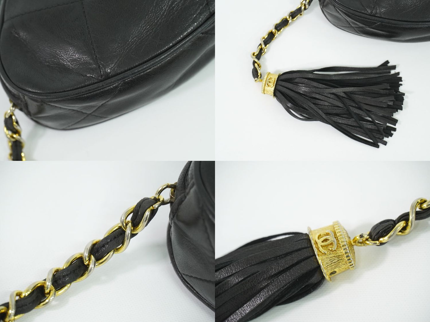 CHANEL ココマーク タッセル ポーチ ブラック