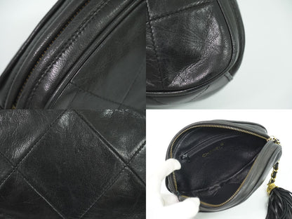 CHANEL ココマーク タッセル ポーチ ブラック