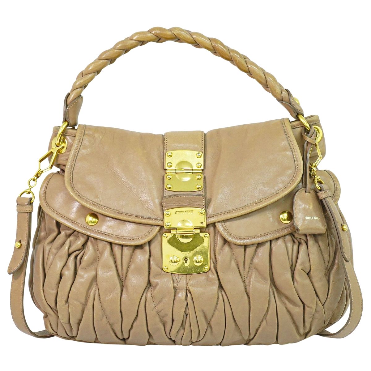 MIU MIU マテラッセ 2WAY ショルダーバッグ ピンクベージュ