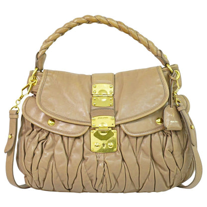 MIU MIU マテラッセ 2WAY ショルダーバッグ ピンクベージュ