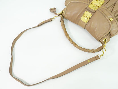 MIU MIU マテラッセ 2WAY ショルダーバッグ ピンクベージュ