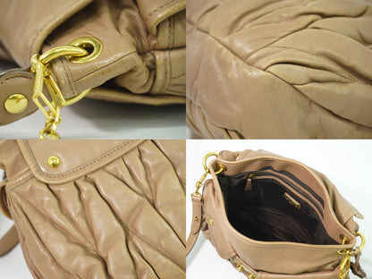 MIU MIU マテラッセ 2WAY ショルダーバッグ ピンクベージュ