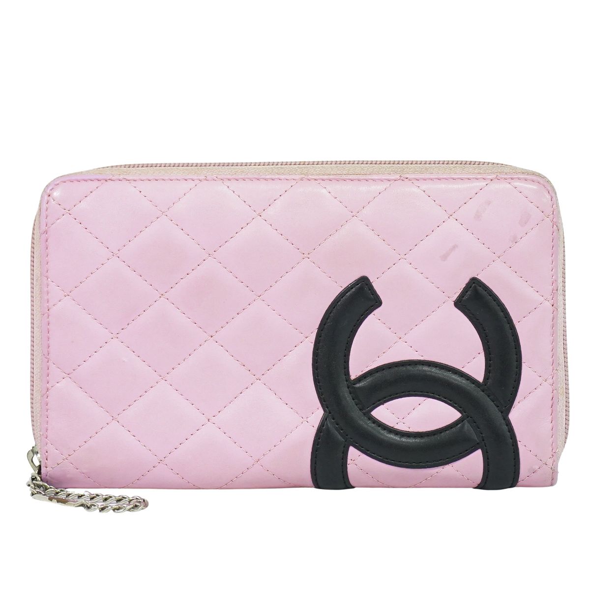 CHANEL カンボンライン 長財布 ピンク ブラック