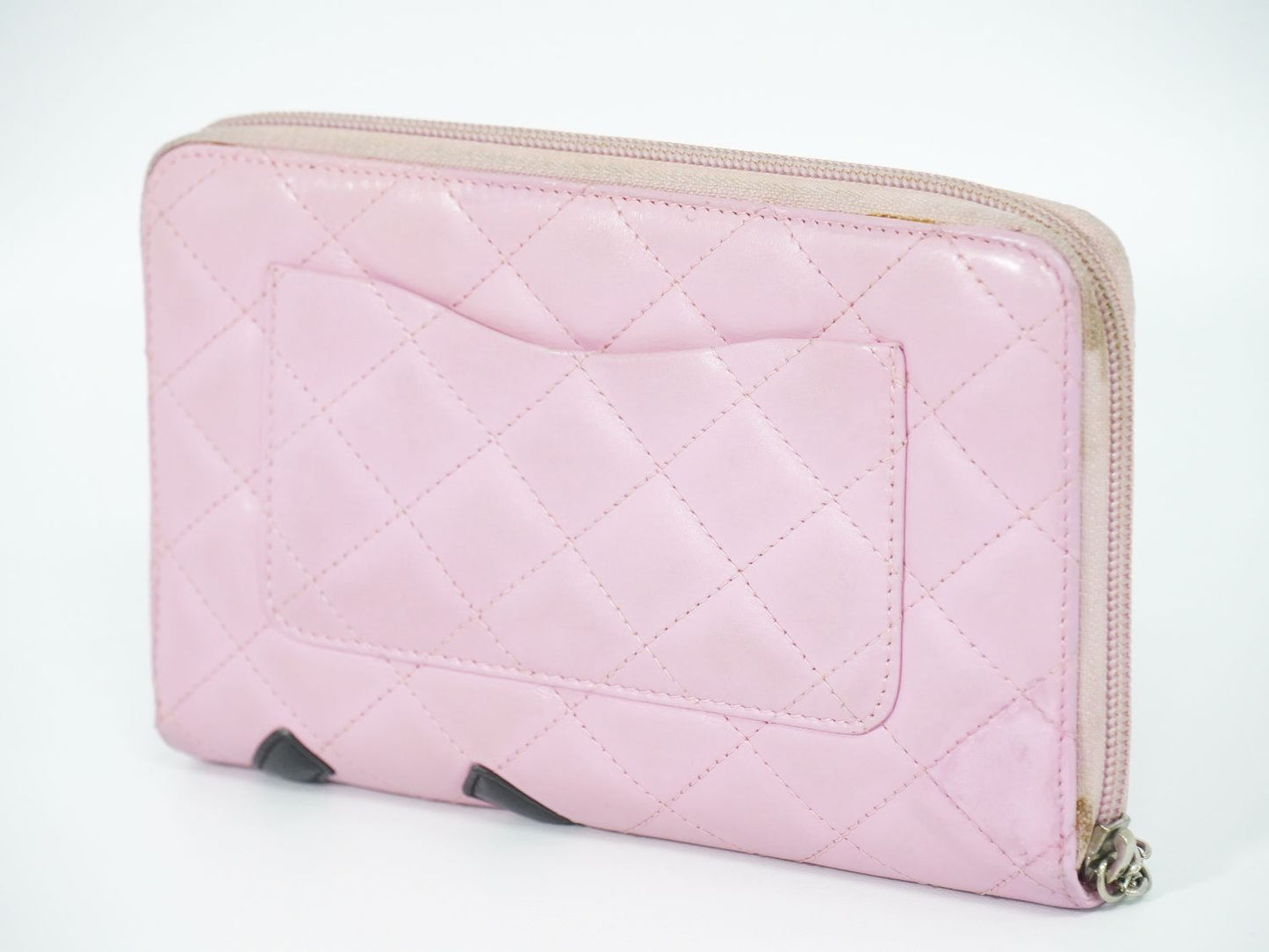 CHANEL カンボンライン 長財布 ピンク ブラック