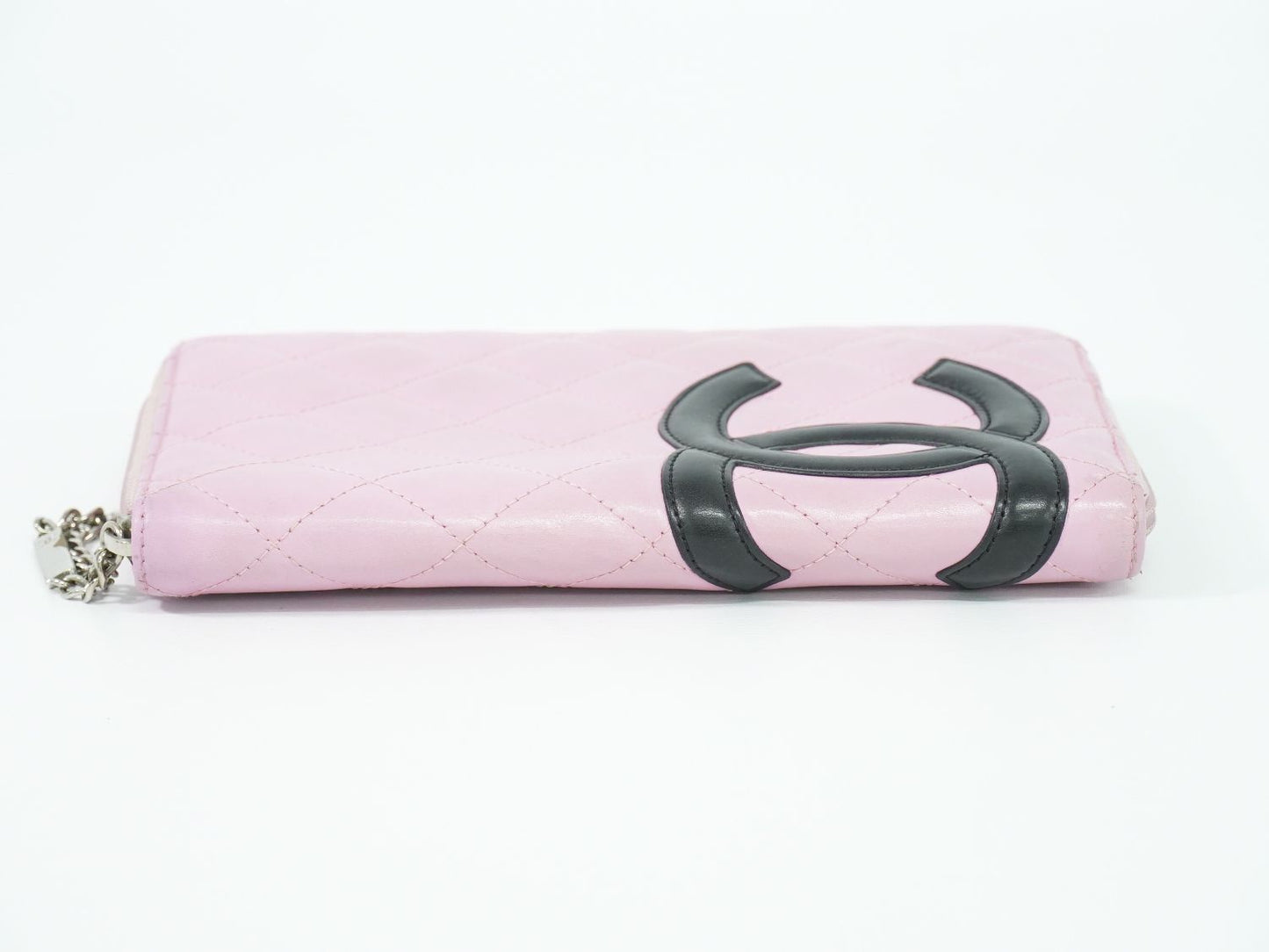 CHANEL カンボンライン 長財布 ピンク ブラック