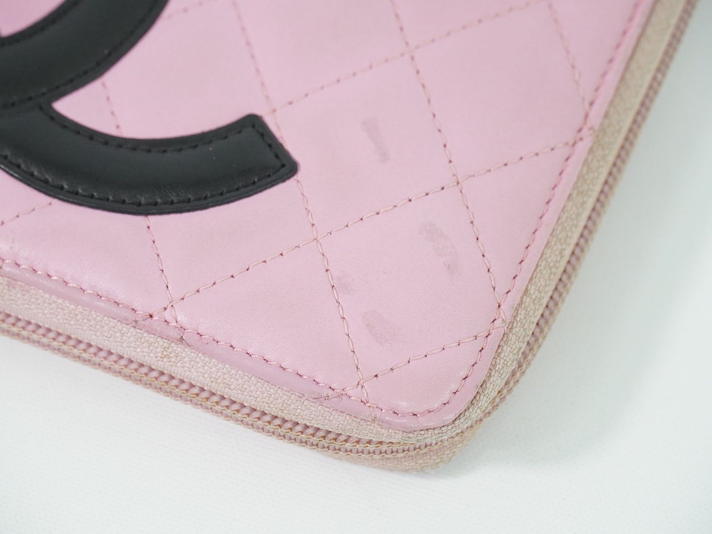 CHANEL カンボンライン 長財布 ピンク ブラック