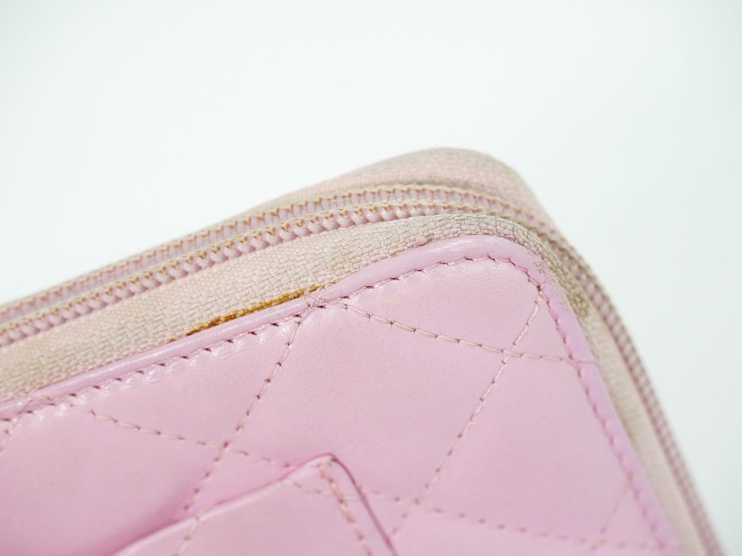 CHANEL カンボンライン 長財布 ピンク ブラック