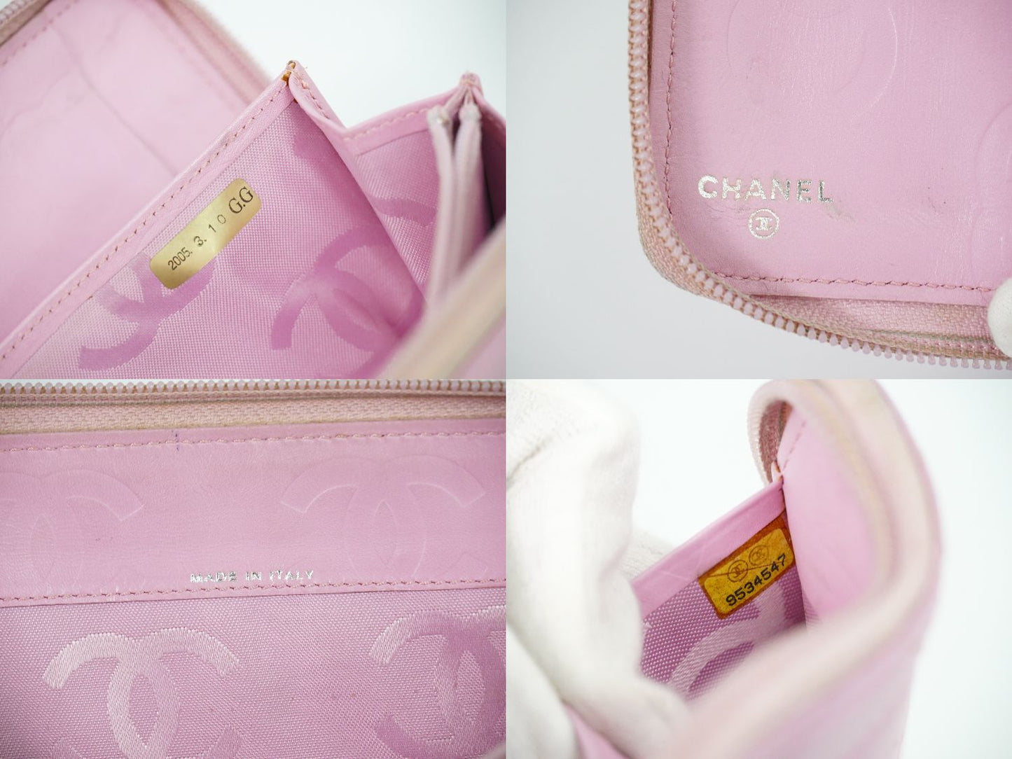 CHANEL カンボンライン 長財布 ピンク ブラック