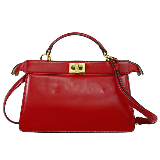 FENDI ピーカブー アイシーユー イーストウエスト 2WAY ショルダーバッグ レッド 8BN323