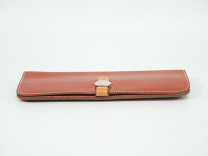 HERMES ドゴン 長財布 □O刻 コーラルピンク系