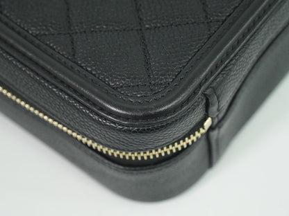 CHANEL CCフィリグリー 2WAY バニティバッグ ショルダーバッグ ブラック