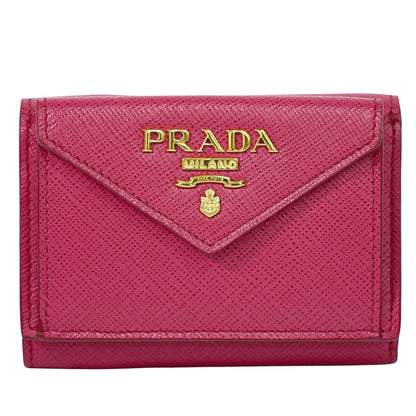 PRADA サフィアーノ 折財布 ピンク 1MH021