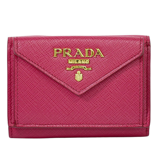 PRADA サフィアーノ 折財布 ピンク 1MH021