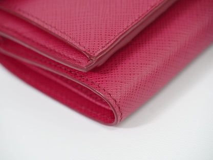 PRADA サフィアーノ 折財布 ピンク 1MH021