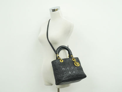 Christian Dior レディディオール 2WAY ショルダーバッグ ブラック