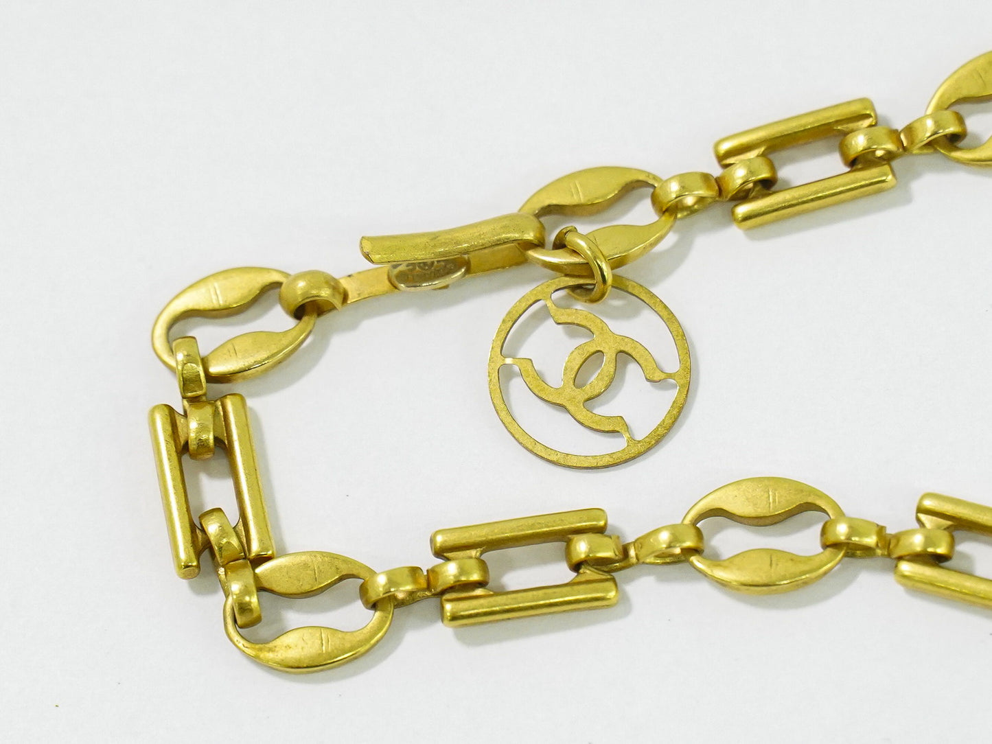 CHANEL クロバー ネックレス プラスチック GP クリア ブラック