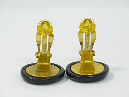 CHANEL ロゴ イヤリング ゴールド ブラック