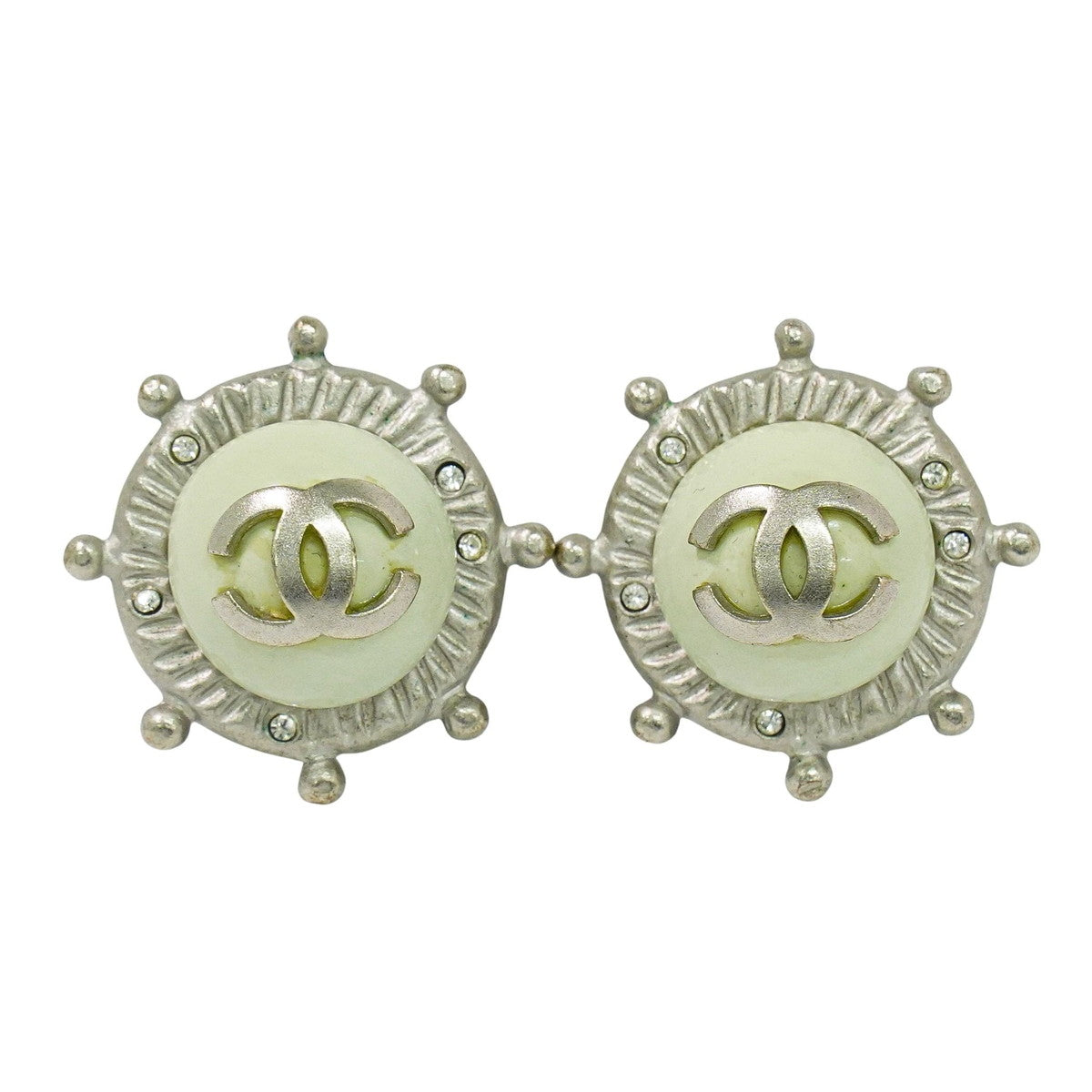 CHANEL ココマーク ラインストーン メタル イヤリング