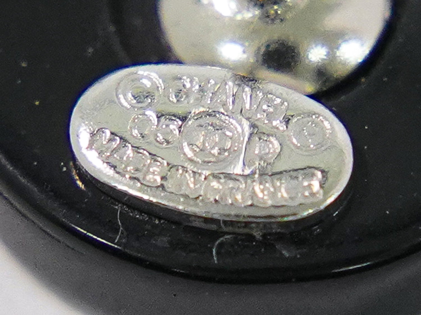 CHANEL ココマーク ピアス プラスチック メタル ブラック ホワイト
