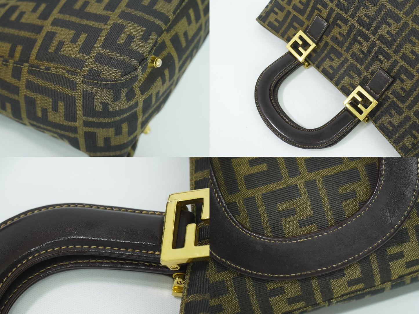 FENDI ズッカ ハンドバッグ ブラウン 26329