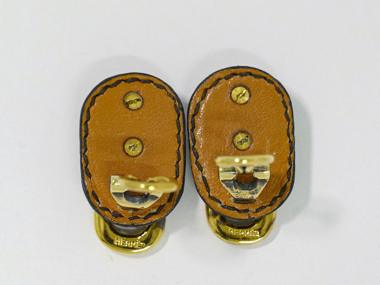 HERMES シェーヌダンクル イヤリング ゴールド ブラック