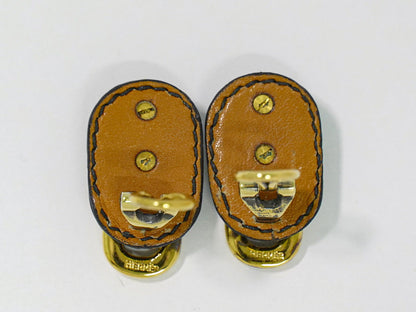 HERMES シェーヌダンクル イヤリング ゴールド ブラック