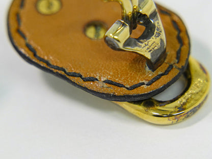 HERMES シェーヌダンクル イヤリング ゴールド ブラック