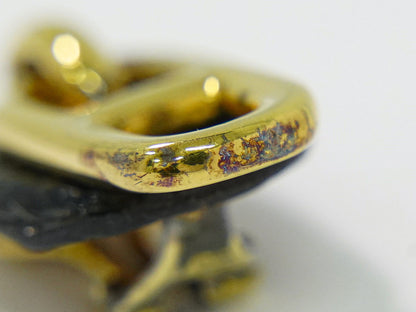 HERMES シェーヌダンクル イヤリング ゴールド ブラック